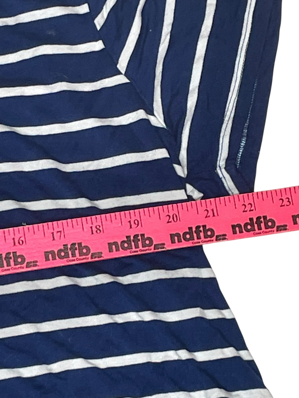 GAP XL Navy White Striped V Neck Short Sleeve Tunic Top - Picture 8 of 9